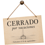 Cartel CERRADO por vaciones hasta 25 de septiembre de 2026