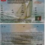 Certificado de navegabilidad de bandera polaca. Tarjeta de pabellón de Polonia.