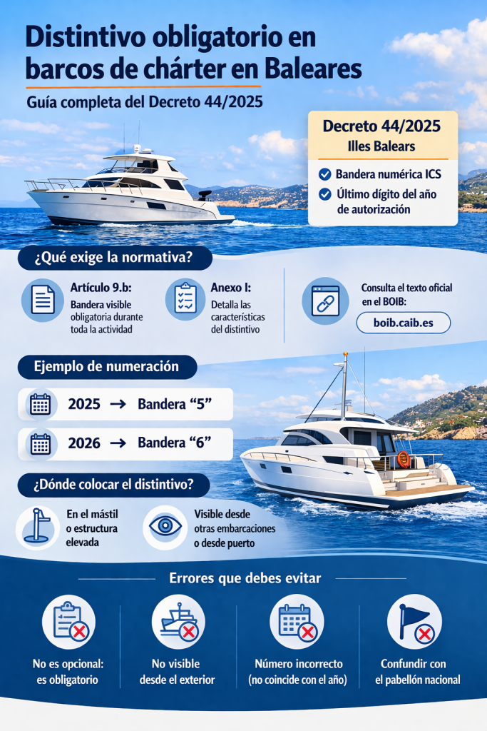 Distintivo Bandera de Barcos Chártes en Baleares