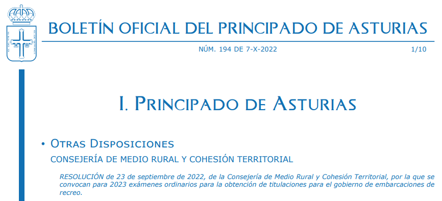 Exámenes PER Asturias en 2023