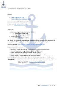 Información curso Patrón de navegación básica PNB en la escuela náutica MARINOS.
