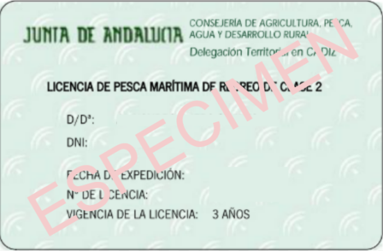 Licencia de pesca desde barco (Andalucía)