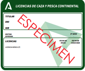 Licencia de pesca de Andalucía - especímen