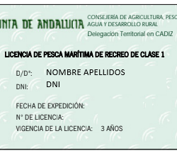 Licencia de pesca para playa