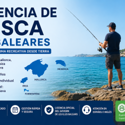 "Licencia de pesca Baleares" "Mallorca · Menorca · Ibiza · Formentera" "Válida 3 años"