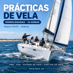 Prácticas de vela homologadas en Nuevo Portil, Huelva, para PNB, PER, Patrón de Yate y Capitán de Yate.