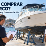 Revisión de una embarcación de segunda mano en varadero antes de su compra.
